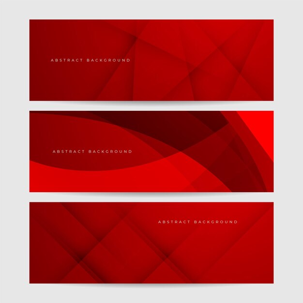 ベクトル 現代的な赤い抽象的なウェブバナー背景 クリエイティブなデザイン