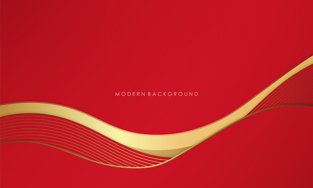 Modern red background with golden lines