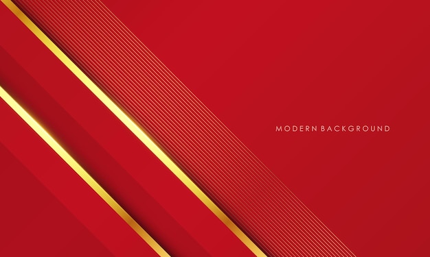 Modern red background with golden lines