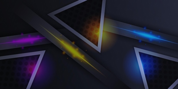 Modern red black blue yellow triangle 3d abstract background