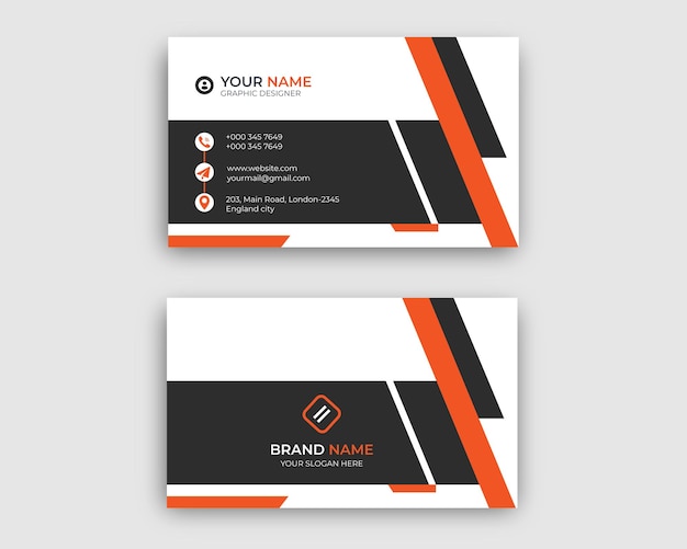 Vector modern red and black business card