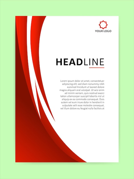 Modern red book cover templates adaptable for brochure