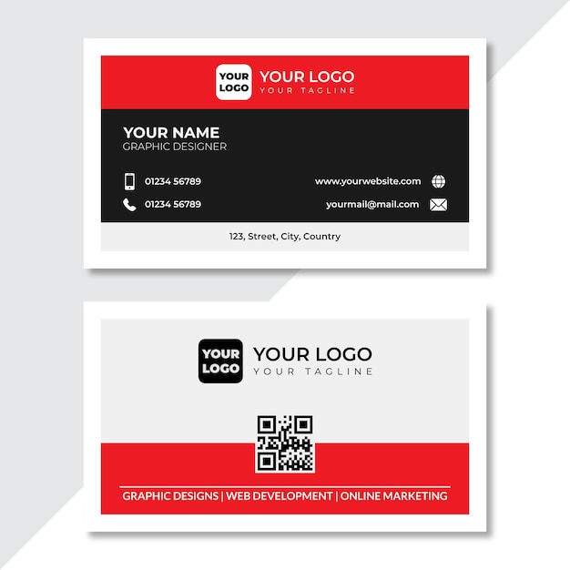 Modern Red Business Card