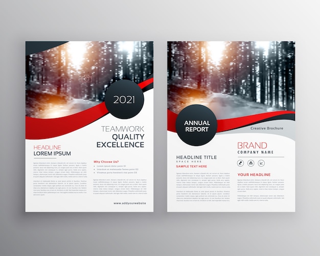 Modern red business flyer poster design template