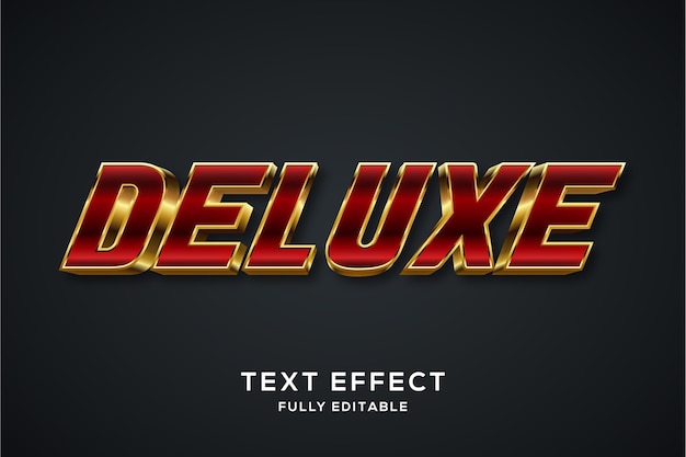 Современный красный и золотой эффект стиля текста 3d