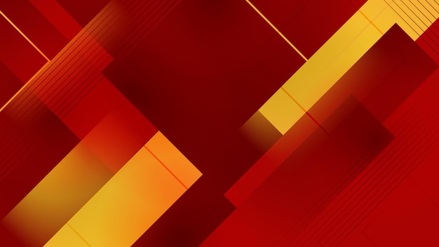 Modern red gold abstract geometric polygonal dynamic lines background for banner advertising