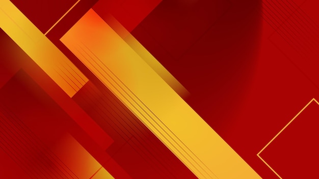 modern red gold abstract geometric polygonal dynamic lines background for banner advertising