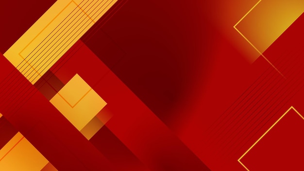 Modern Red Gold Abstract Geometric Polygonal Dynamic Lines Background for Banner Advertising