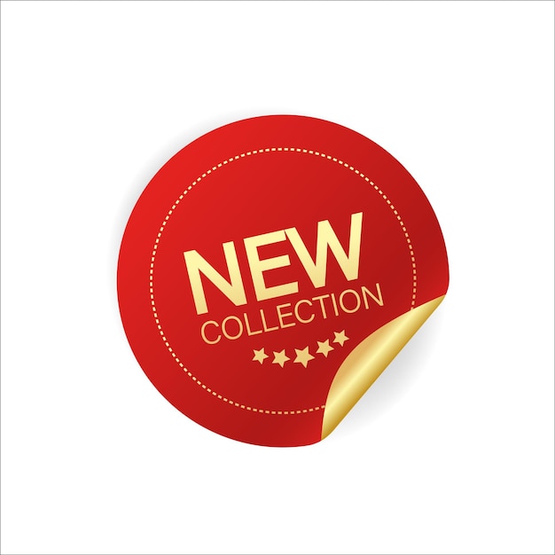 Modern red new collection sticker great design for any purposes Vector illustration