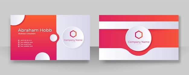 Modern red orange and white business card design template