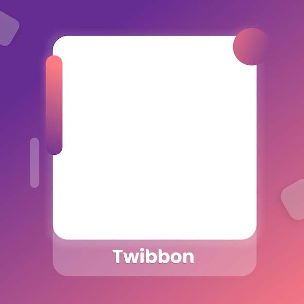 モダンな赤紫のグラデーション twibbon とポストのデザイン テンプレート