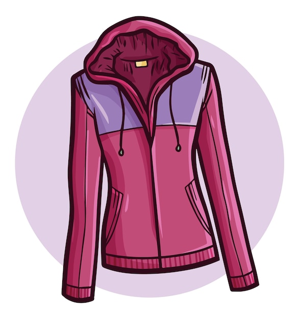 Modern red purple hoodie cartoon illustration