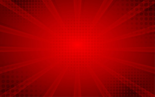 Modern Red Sun burst background with halfton pattern template