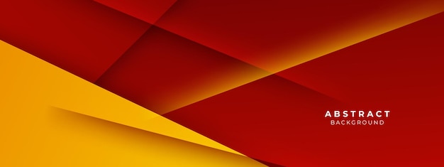 モダンな赤と黄色の幾何学的形状 3 d 抽象的な技術の背景ベクトル抽象的なグラフィック デザイン バナー パターン プレゼンテーションの背景の web テンプレート