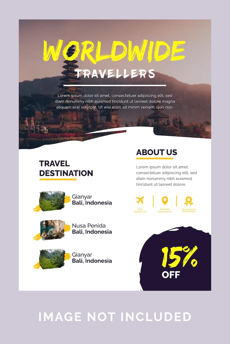 Modern reisavontuur flyer sjabloon