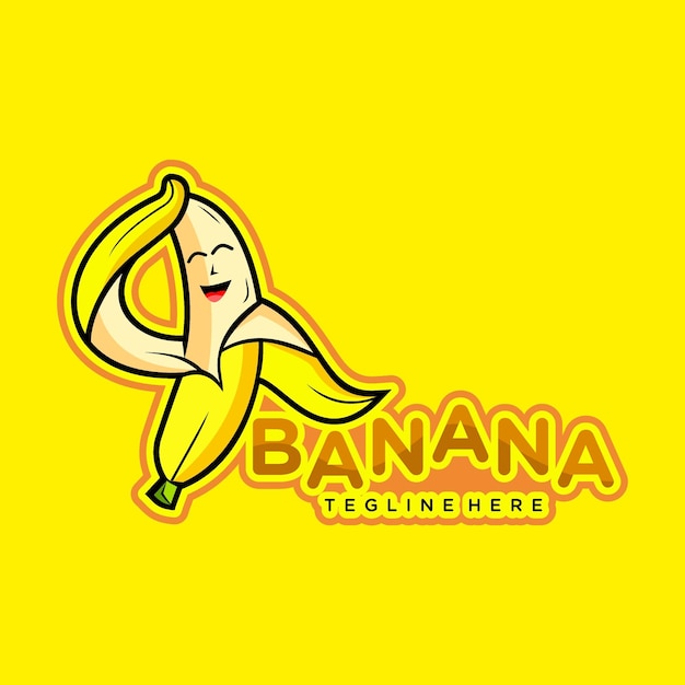 モダンなリラックスしたバナナロゴベクトル