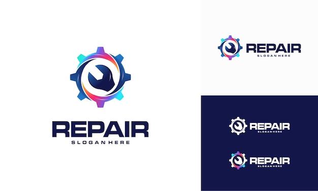 Modern reparatie logo ontwerpen concept