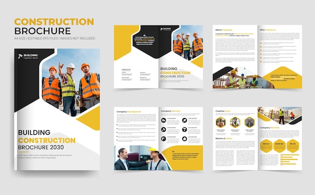 Modern Residential Construction Brochure Template design and home renovation a4 brochure