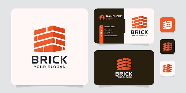 Modern residential real estate brick building logo concept