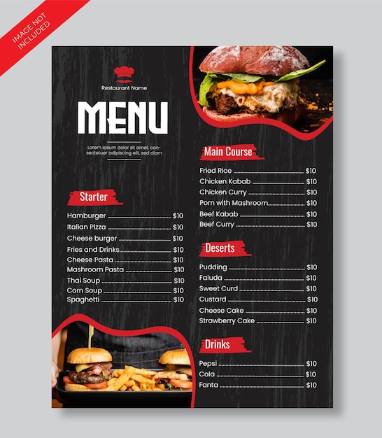 modern restaurant food menu design template vector