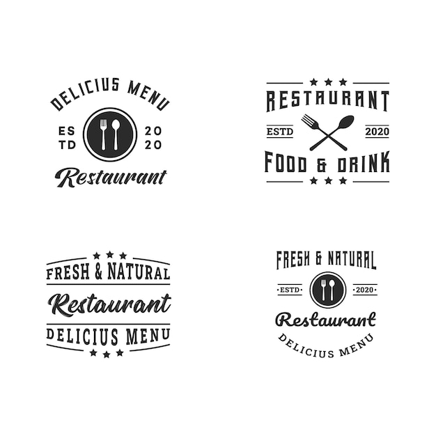 Modern restaurant logo design template collection
