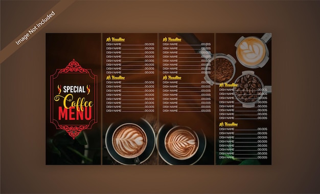Modern restaurant menu Card