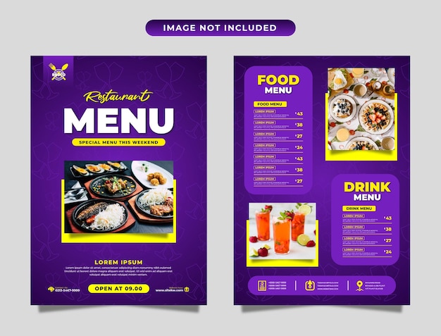 Modern Restaurant Menu Food And Baverages Flyer Template