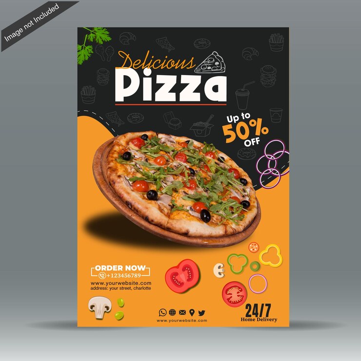 Vector 피자 를 위한 현대적 인 레스토랑 메뉴