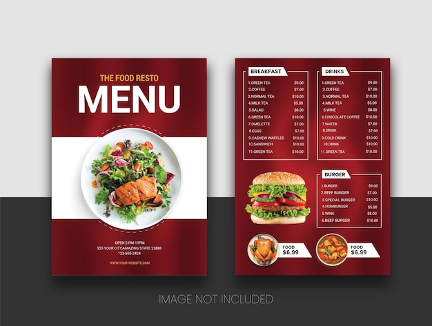 Modern restaurantmenu voor fastfood