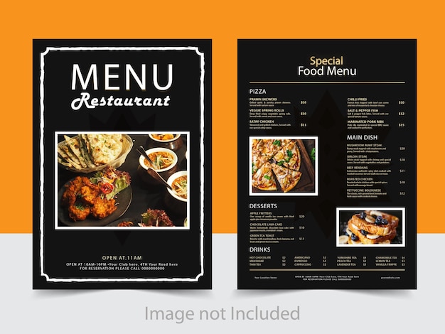 Premium Vector Modern Restuarant Menu Design Template Premium Vector Modern Restuarant Menu Design Template