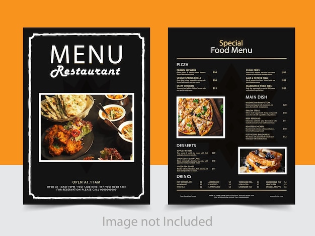 Vector modern restuarant menu design template