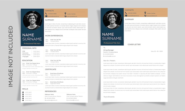 Modern resume creative resume or cv template and cover letter