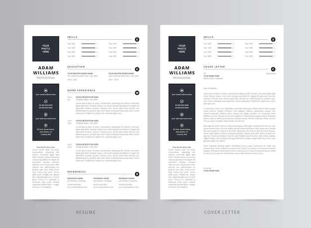 Modern Resume or CV and Cover Letter Template