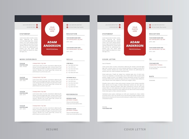 最新の履歴書または CV とカバー レターのテンプレート