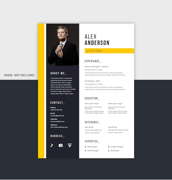 Modern resume, professional curriculum vitae design template