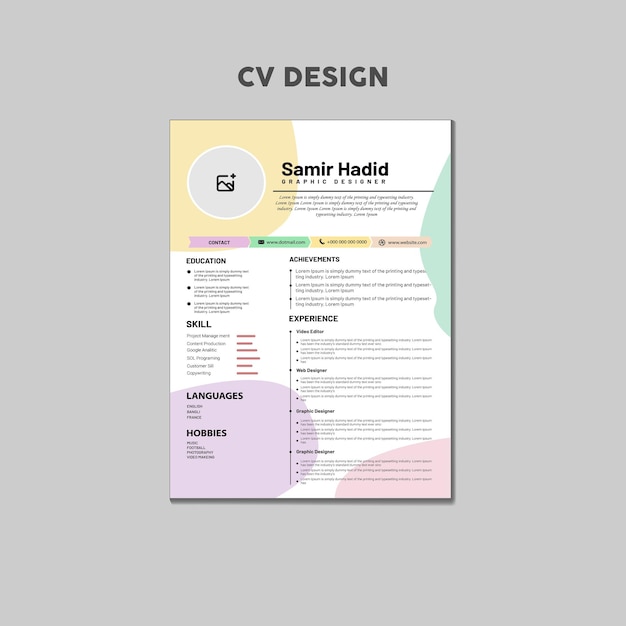 Vettore modello di curriculum moderno modello di cv minimalista