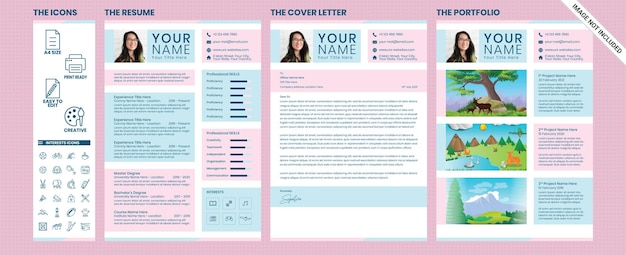 Vector modern resume template premium vector