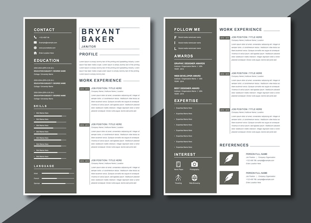 Vector modern resume template