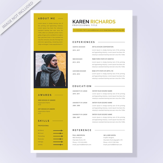 Modern resume templates with flat design