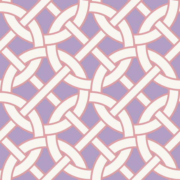 Modern Retro Abstract Complex Chain Style Circles Diagonal Stripes Geometric Interlock Pattern