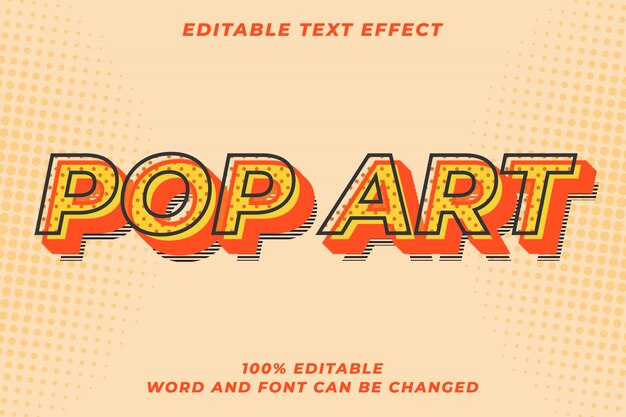 Modern retro pop art text style effect