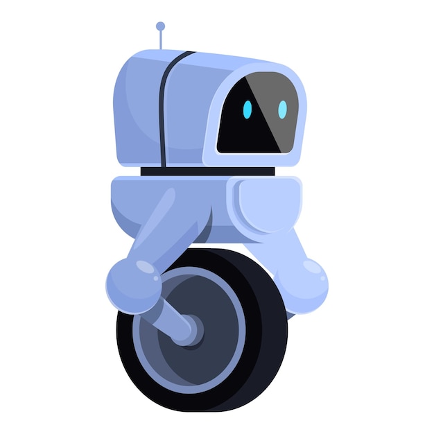 アンテナを搭載した1つの車輪でバランスをとる現代のロボット