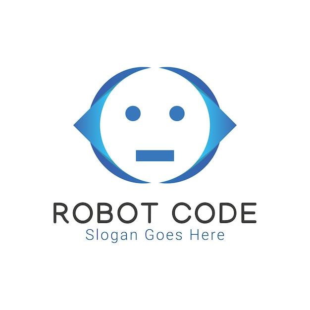 Modern Robot Code Logo Design AI Tech Logo Computer Codering Programmering Logotype