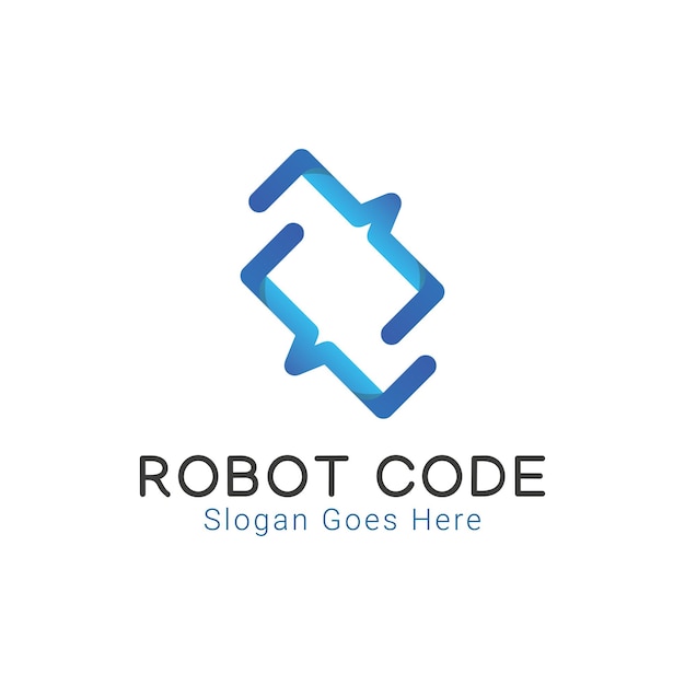 Modern Robot Code Logo Design AI Tech Logo Computer Codering Programmering Logotype