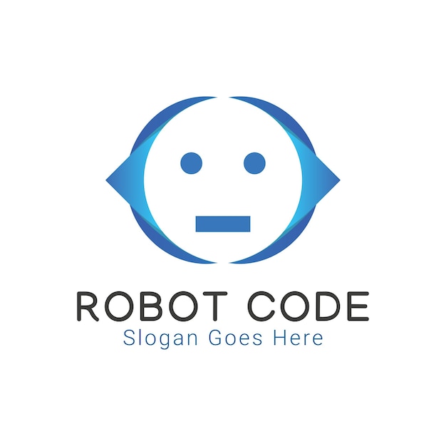 modern robot code logo design ai tech logo computer coding programming logotype