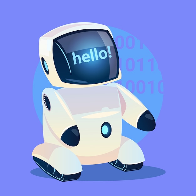 Modern robot says hello