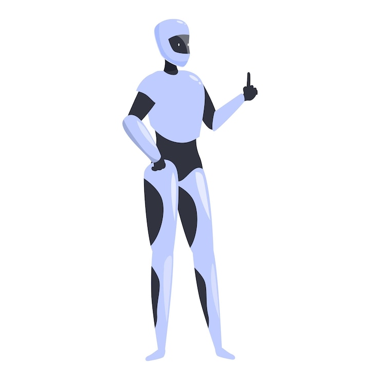 Vector modern robot showing middle finger gesture