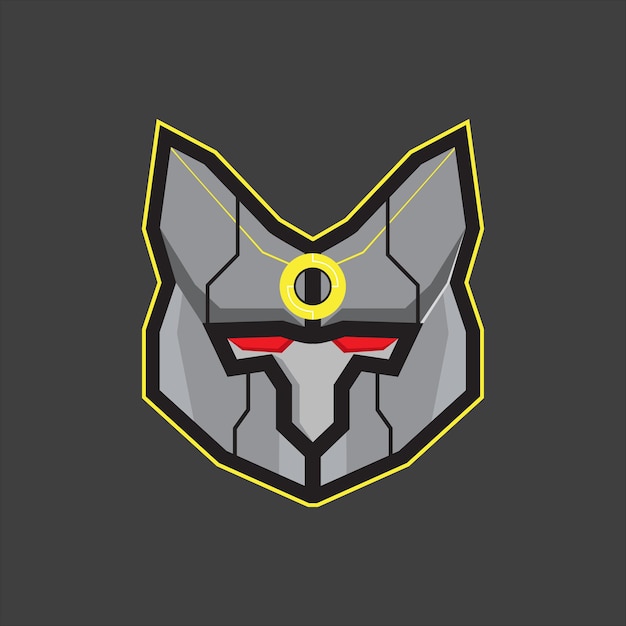 modern robotic cat logo