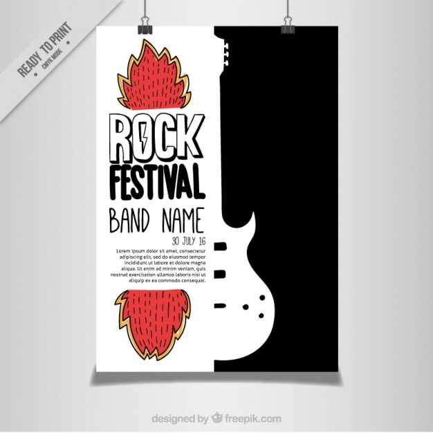 Vettore manifesto festival rock moderno