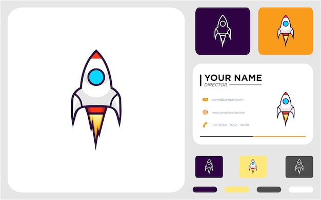 modern rocket icon logo design